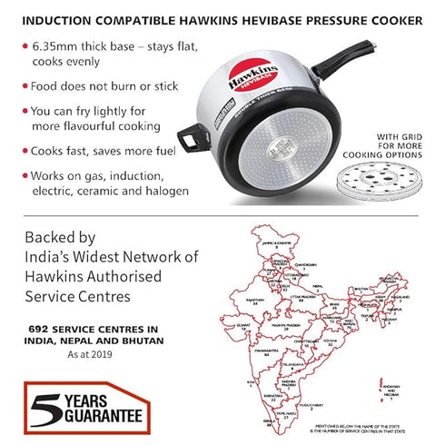 Hawkins Hevibase 8 L Induction Bottom Pressure Cooker (IH80)